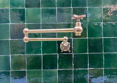 Unlacquered Brass Pot Filler with Flat Handle - Triazadesigns