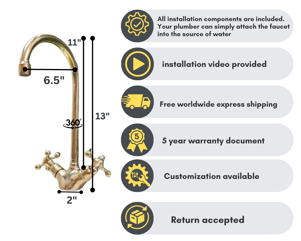 SINGLE HOLE UNLACQUERED BRASS GOOSENECK FAUCET - Triazadesigns