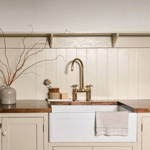 Unlacquered Brass Bridge Faucet With Cross Handles - Triazadesigns