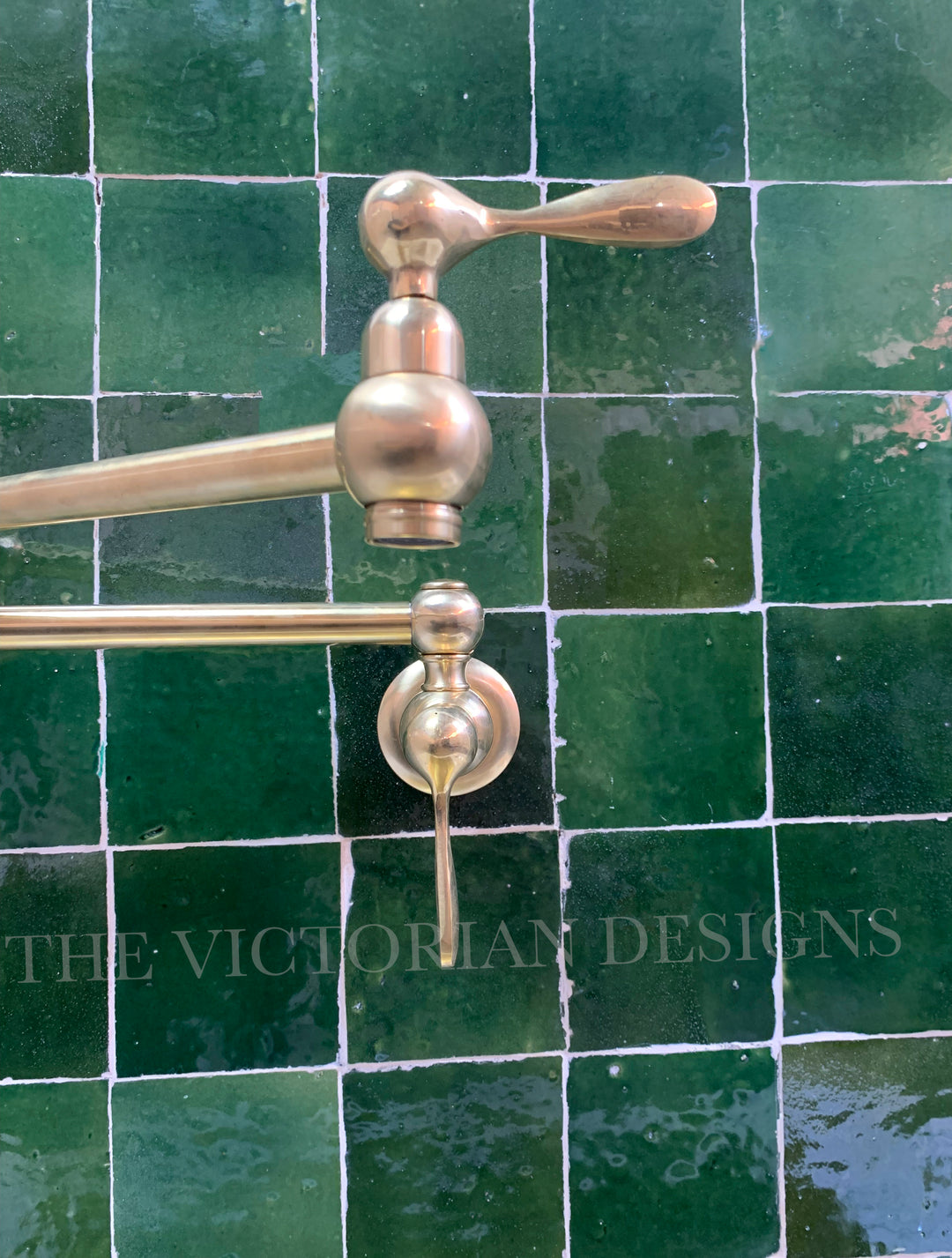 Unlacquered Brass Pot Filler with Classic Lever Handle - Triazadesigns