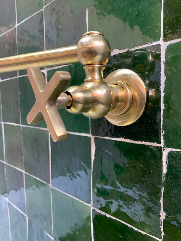 Unlacquered Brass Pot Filler with Flat Handle - Triazadesigns