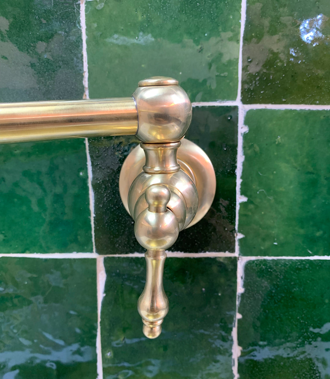 Unlacquered Brass Pot Filler with Lever Handle - Triazadesigns