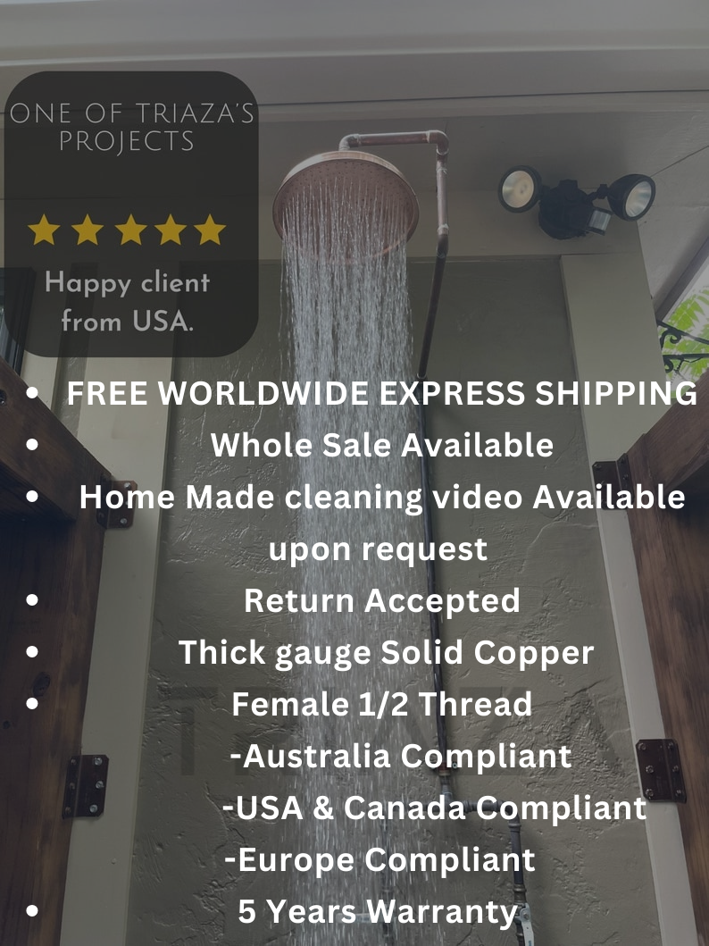 Unlacquered copper showerhead - Dommed Style - Triazadesigns