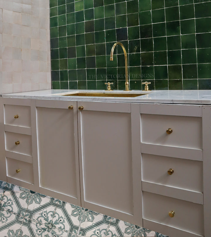 Unlacquered Brass Gooseneck Deck Mounted Kitchen Faucet - Triazadesigns