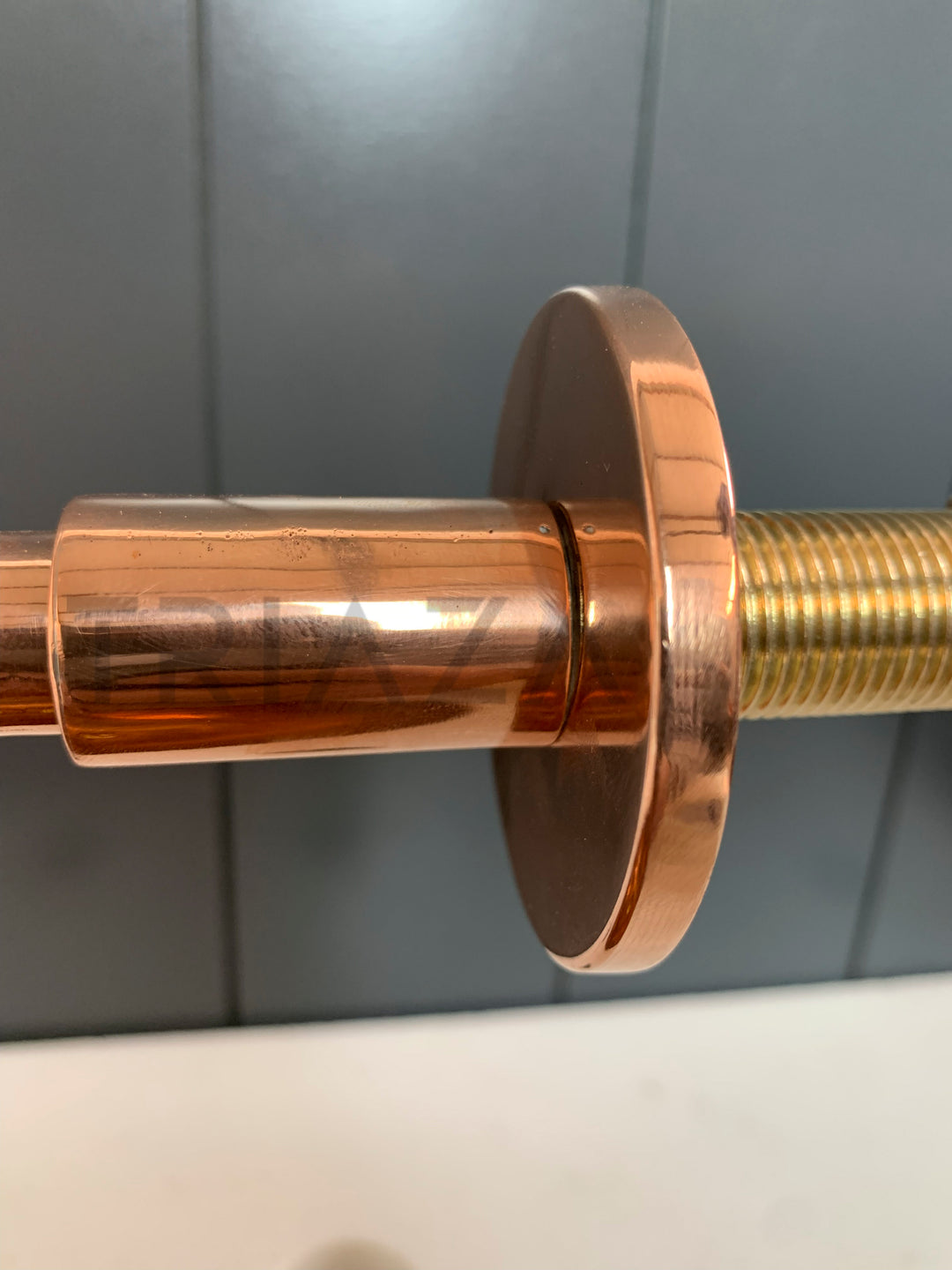 Unlacquered Solid copper Round Shower Head, copper Arm Extension - Triazadesigns