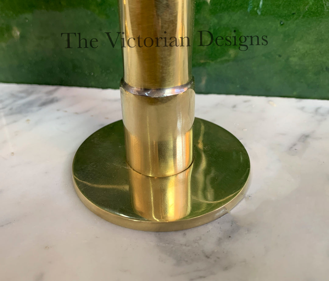 Unlacquered Brass Gooseneck Deck Mounted Kitchen Faucet - Triazadesigns