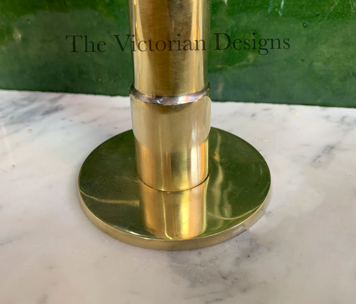 Unlacquered Brass Gooseneck Deck Mounted Kitchen Faucet - Triazadesigns