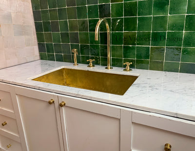 Unlacquered Brass Gooseneck Deck Mounted Kitchen Faucet - Triazadesigns
