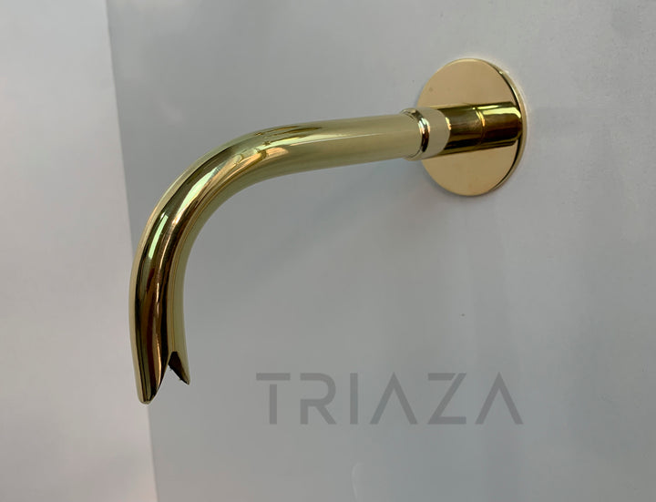 Unlacquered Brass Solid Brass Shower Head And Tub Filller - Triazadesigns