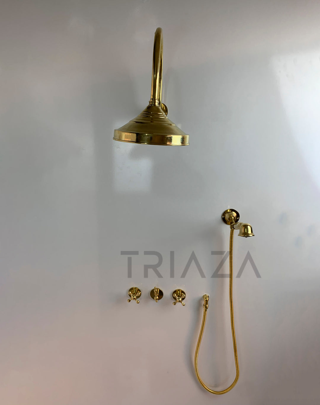 UNLACQUERED BRASS LUXURY SHOWER HEADS - Triazadesigns
