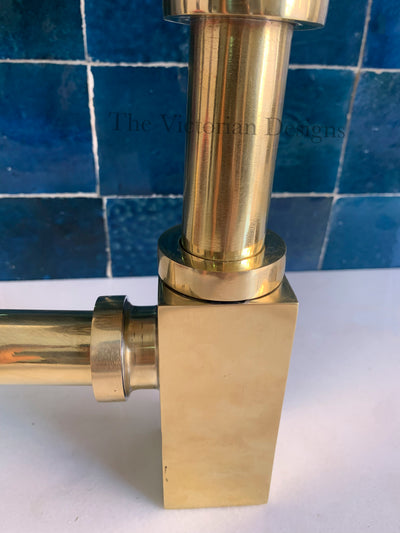 Unlacquered solid brass bathroom sink siphon - S trap sink - Triazadesigns