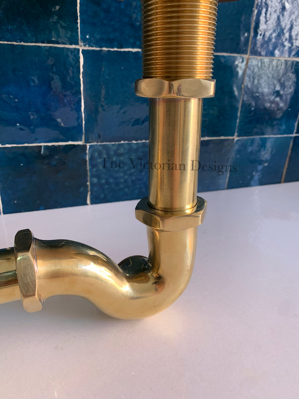Unlacquered solid brass bathroom sink siphon - S trap sink - Triazadesigns