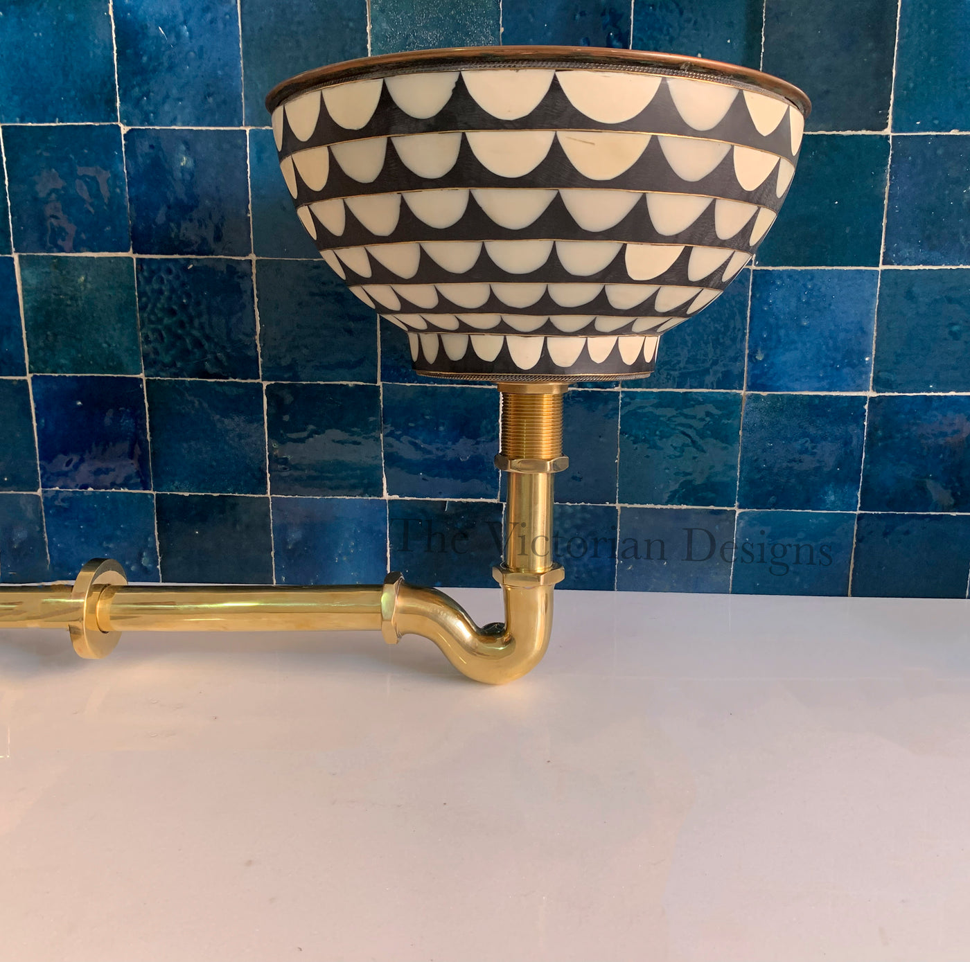Unlacquered solid brass bathroom sink siphon - S trap sink - Triazadesigns