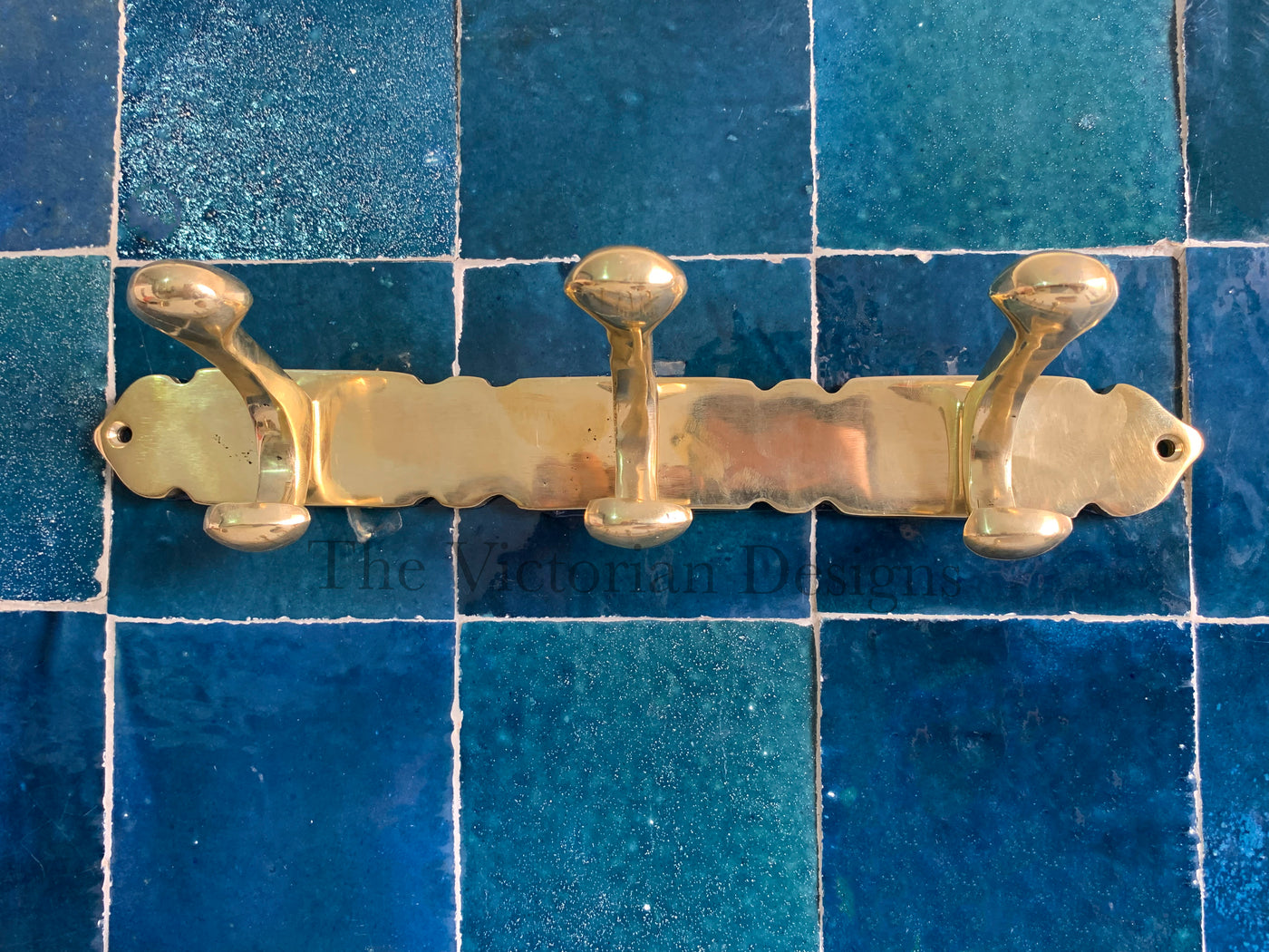 Unlacquered solid brass bathroom coat hook - Triazadesigns