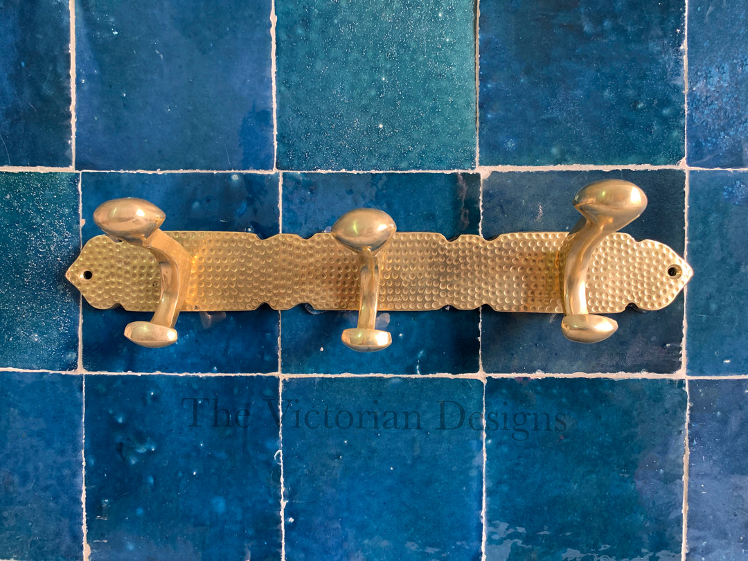 Unlacquered solid brass bathroom coat hook - Triazadesigns