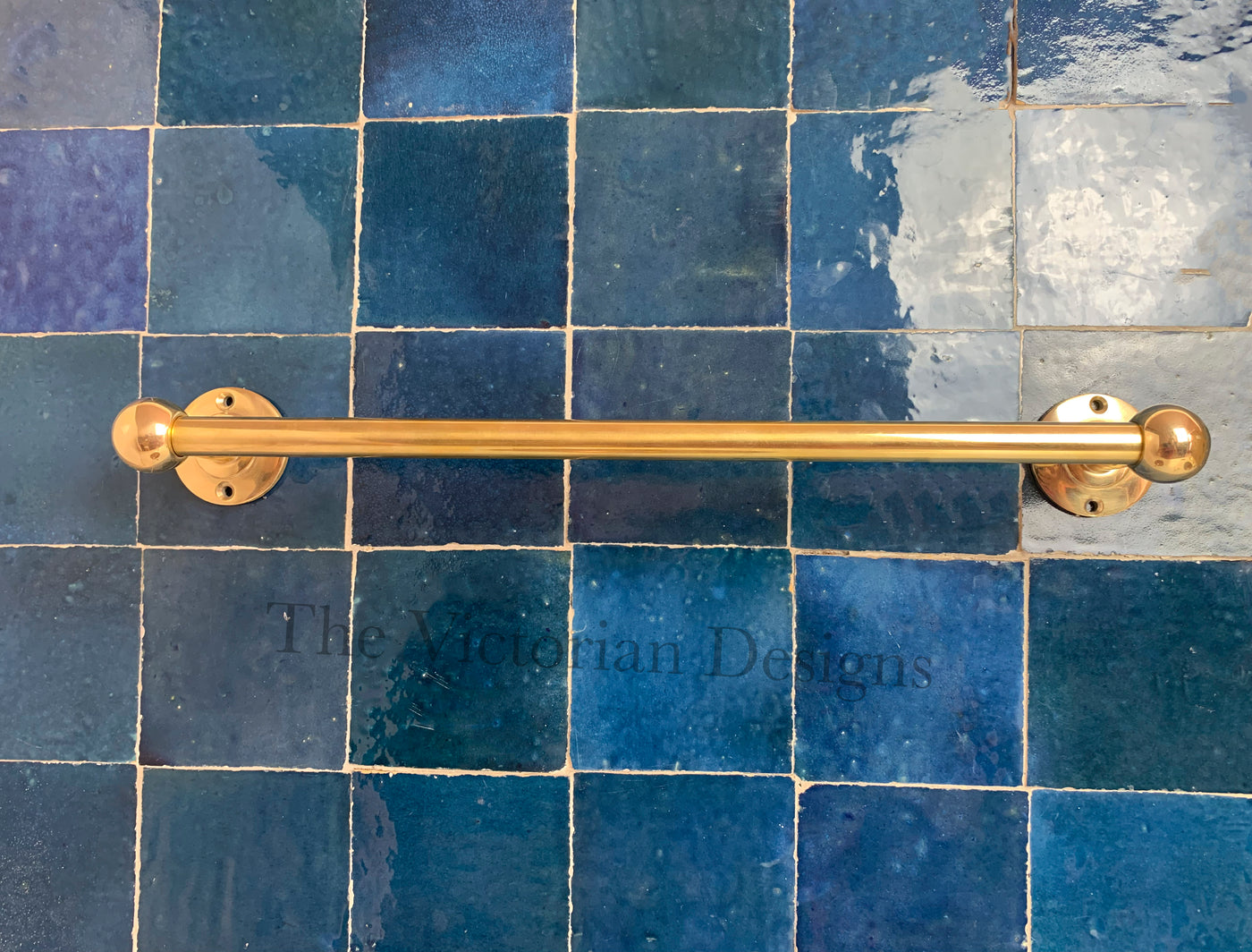 Unlacquered solid Brass Towel Rail - bathroom brass towel holder - Triazadesigns