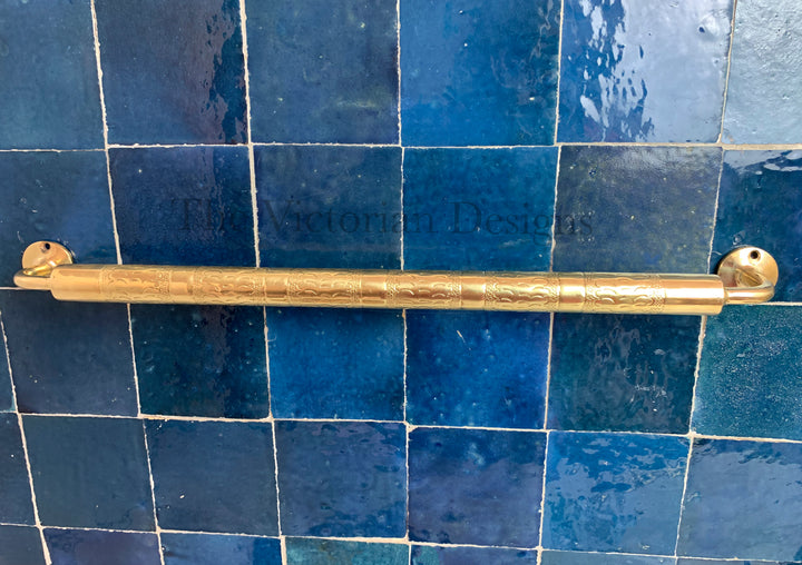 Unlacquered solid Brass Towel Rail , Handmade Towel Bar , brass towel holder , brass towel , bathroom brass towel holder - Triazadesigns