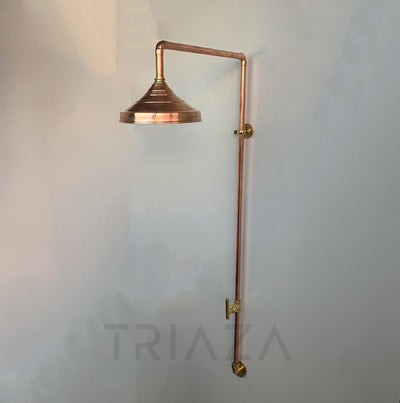 Unlacquered solid copper shower - outdoor copper shower - only cold or hot water - Triazadesigns