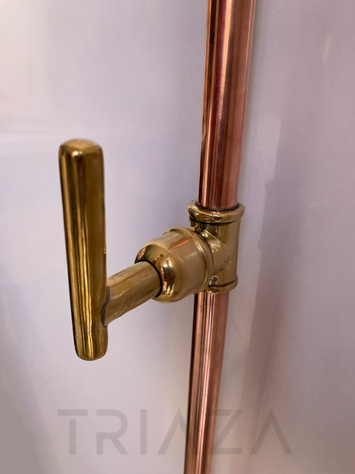 Unlacquered solid copper shower - outdoor copper shower - only cold or hot water - Triazadesigns