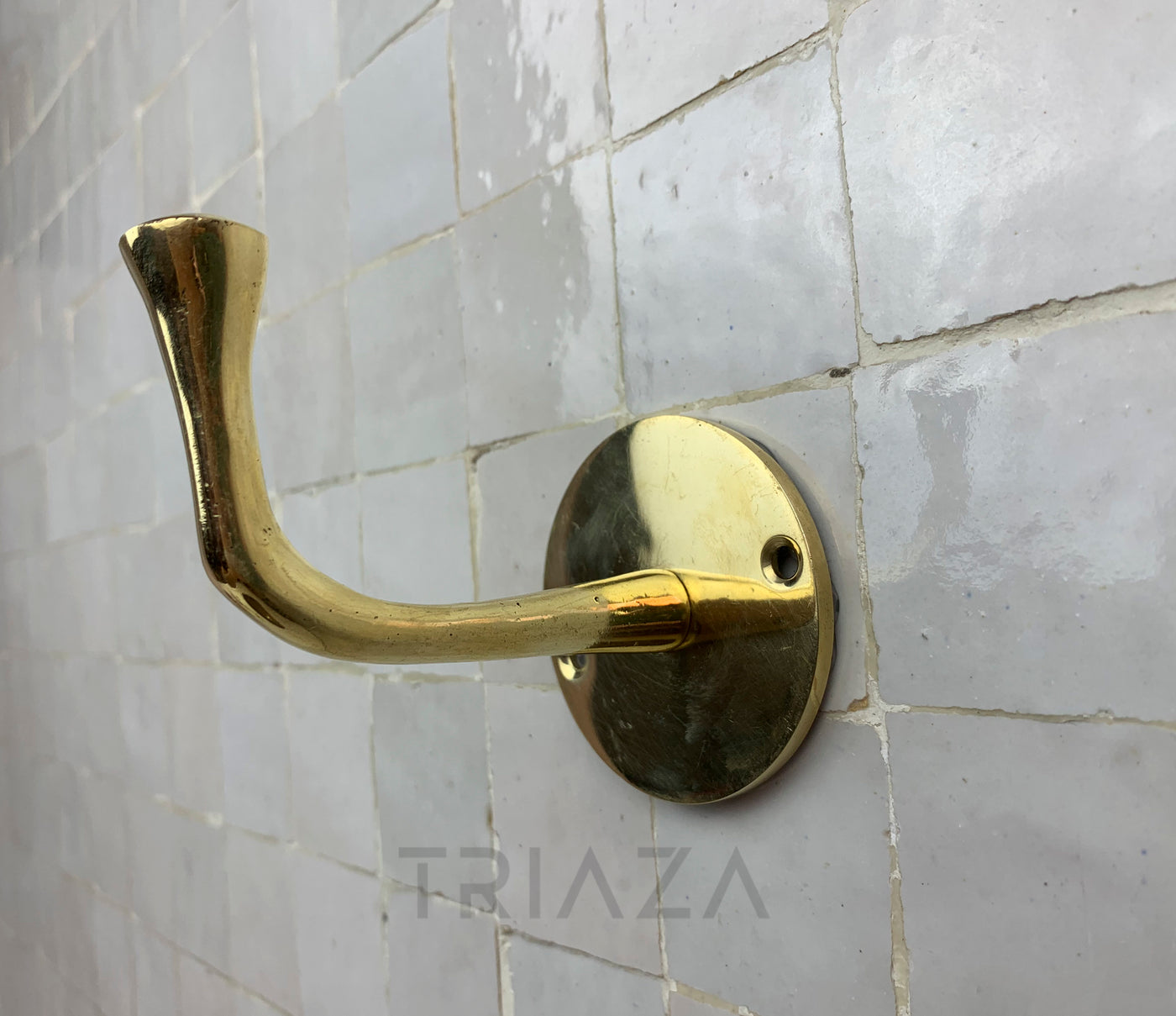 Handcrafted Unlacquered brass hooks for wall - Triazadesigns