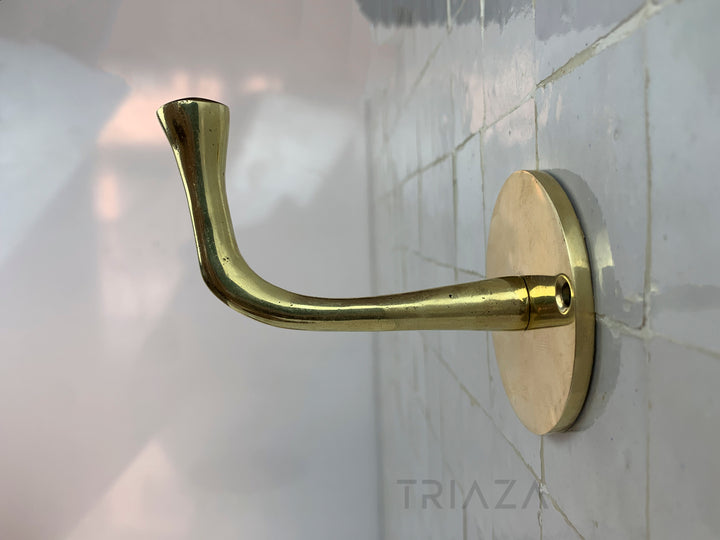 Handcrafted Unlacquered brass hooks for wall - Triazadesigns