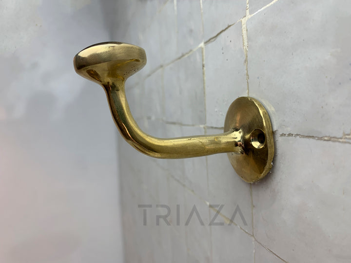 Handcrafted Unlacquered brass hooks for wall - Triazadesigns