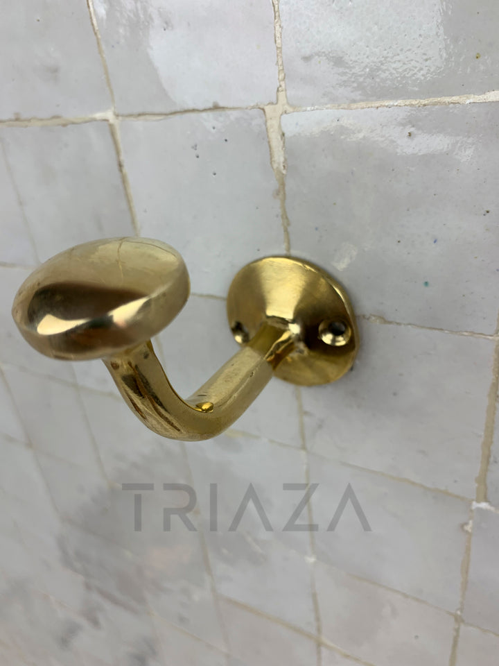Handcrafted Unlacquered brass hooks for wall - Triazadesigns