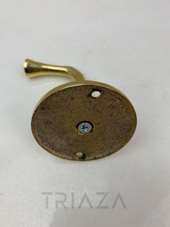 Handcrafted Unlacquered brass hooks for wall - Triazadesigns