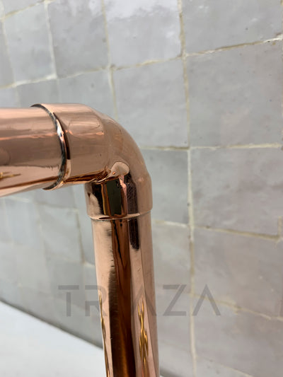 Unlacquered copper bathroom tap - deck mount 3 hole copper tap - Triazadesigns