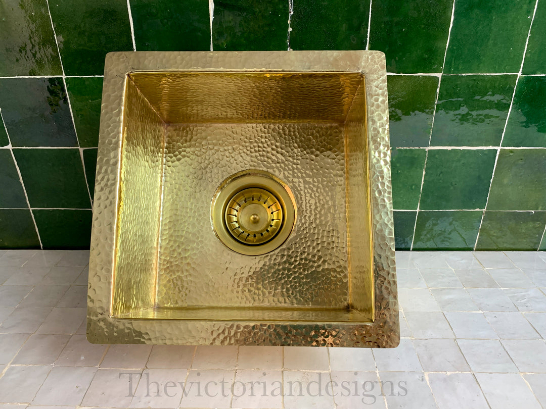 UNLACQUERED BRASS GOOSENECK FAUCET WITH SINK - Triazadesigns