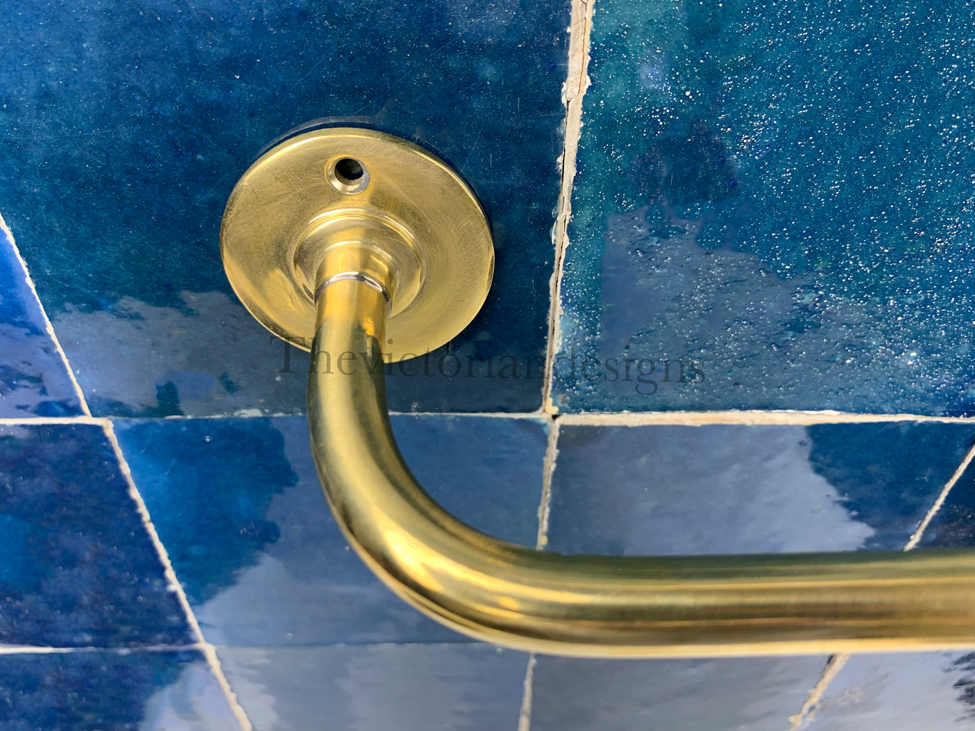 Unlacquered solid Brass Towel Rail - brass towel holder - Triazadesigns