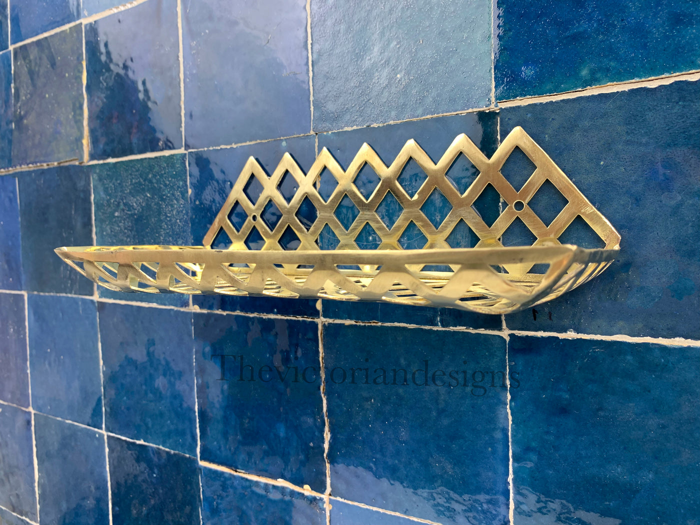 Unlacquered Brass Wall Shelf For Shower - brass Bathroom shelf - Triazadesigns