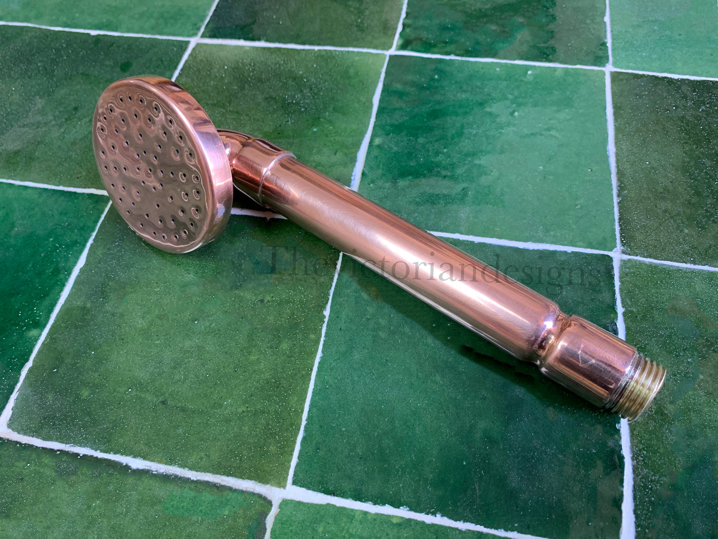 Copper Hand Shower, Unlacquered Handheld outdoor copper shower head with Hose and Holder. - Triazadesigns
