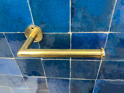 Unlacquered Brass Toilet Paper Holder, Wall-Mounted brass Roll Holder - Triazadesigns