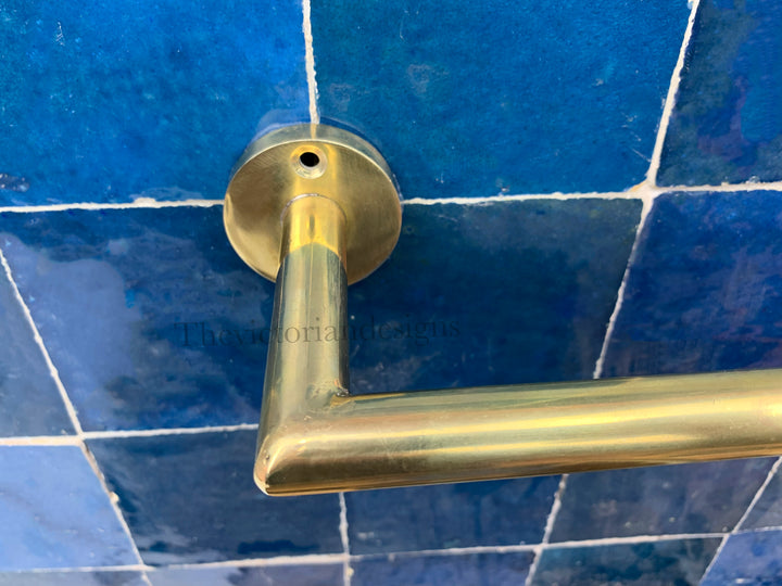 Unlacquered Brass Toilet Paper Holder, Wall-Mounted brass Roll Holder - Triazadesigns