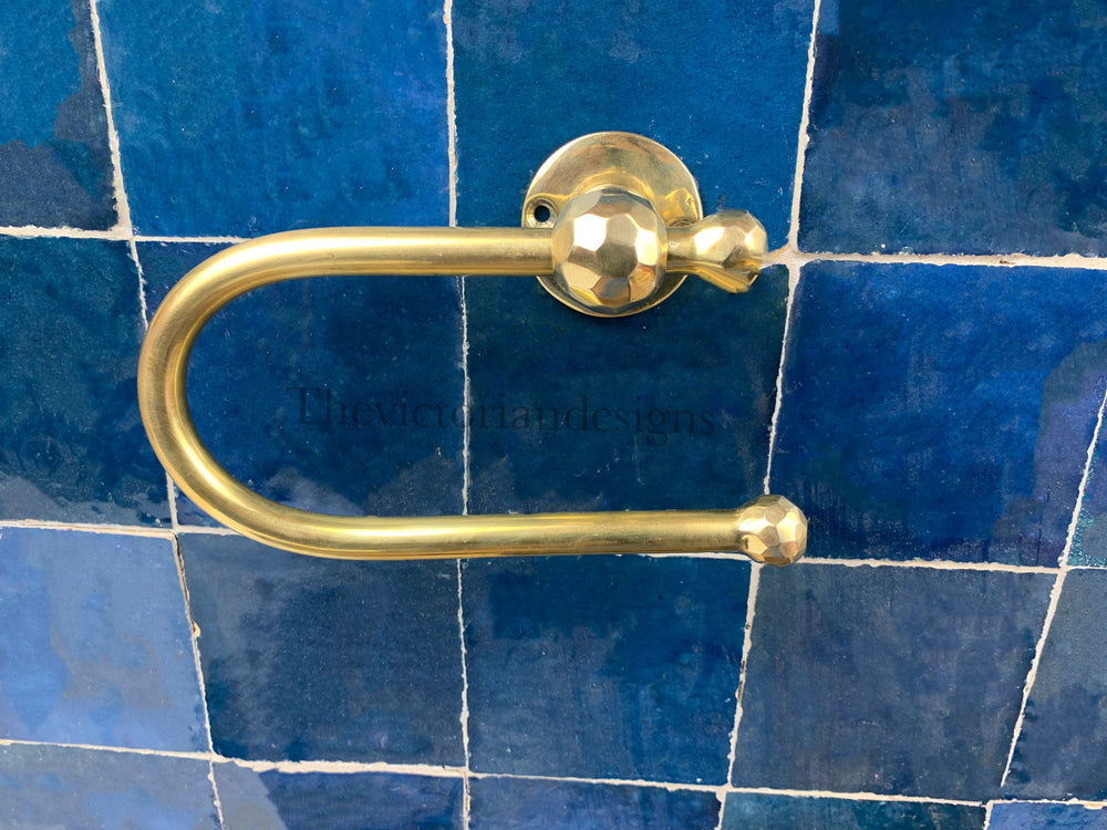 Unlacquered Brass Toilet Paper Holder, Wall-Mounted brass Roll Holder - Triazadesigns