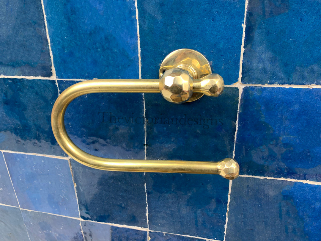 Unlacquered Brass Toilet Paper Holder, Wall-Mounted brass Roll Holder - Triazadesigns