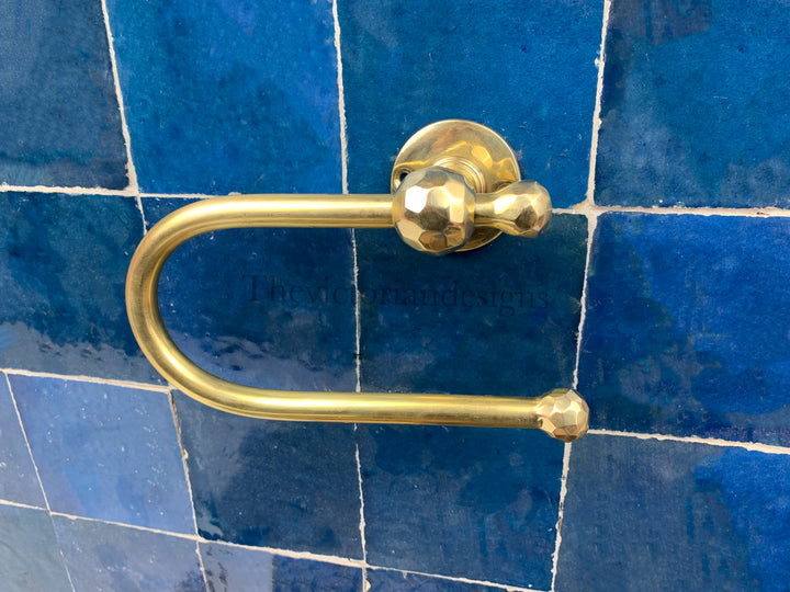 Unlacquered Brass Toilet Paper Holder, Wall-Mounted brass Roll Holder - Triazadesigns