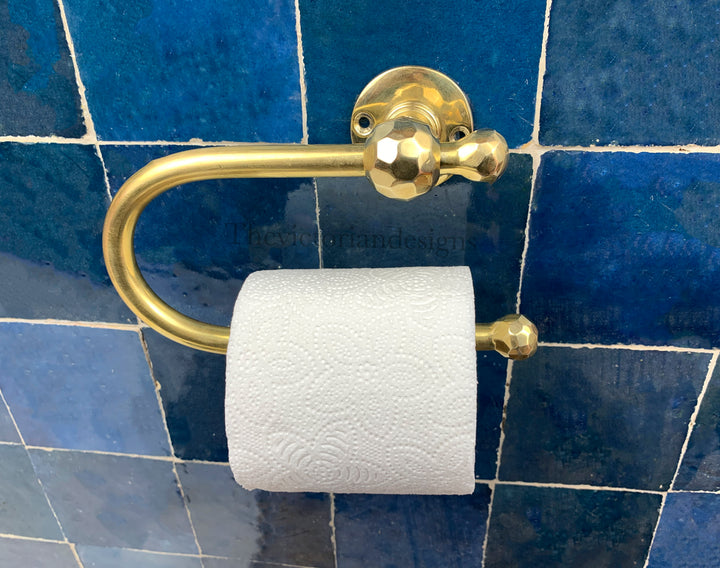 Unlacquered Brass Toilet Paper Holder, Wall-Mounted brass Roll Holder - Triazadesigns