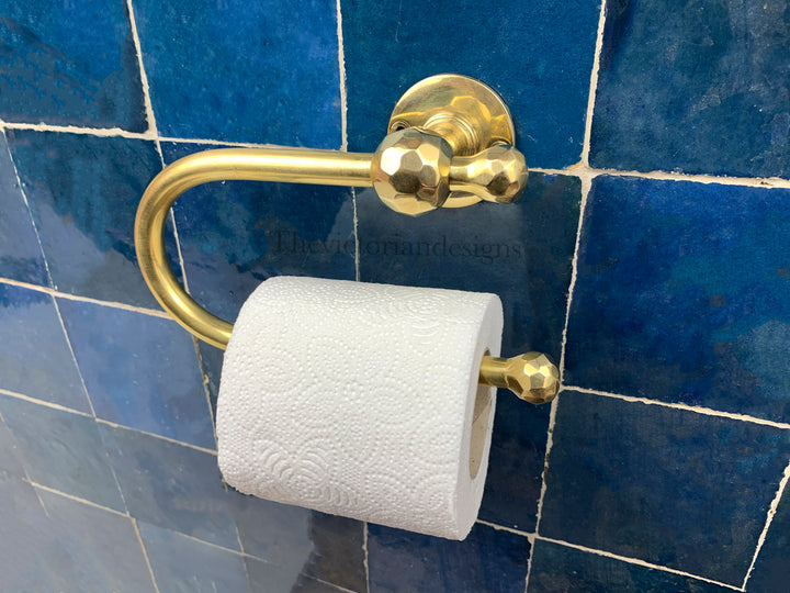 Unlacquered Brass Toilet Paper Holder, Wall-Mounted brass Roll Holder - Triazadesigns