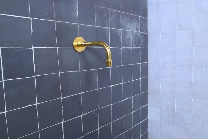 Unlacquered brass shower system set, Built in tub filler, Shower tub combo , brass bathtub - Triazadesigns