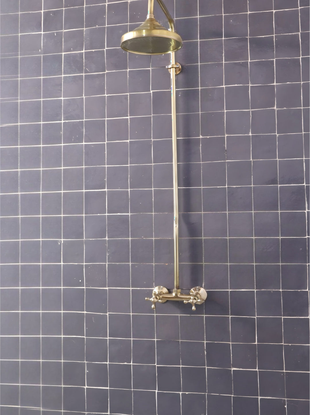 UNLACQUERED BRASS EXPOSED SHOWER HEAD - Triazadesigns