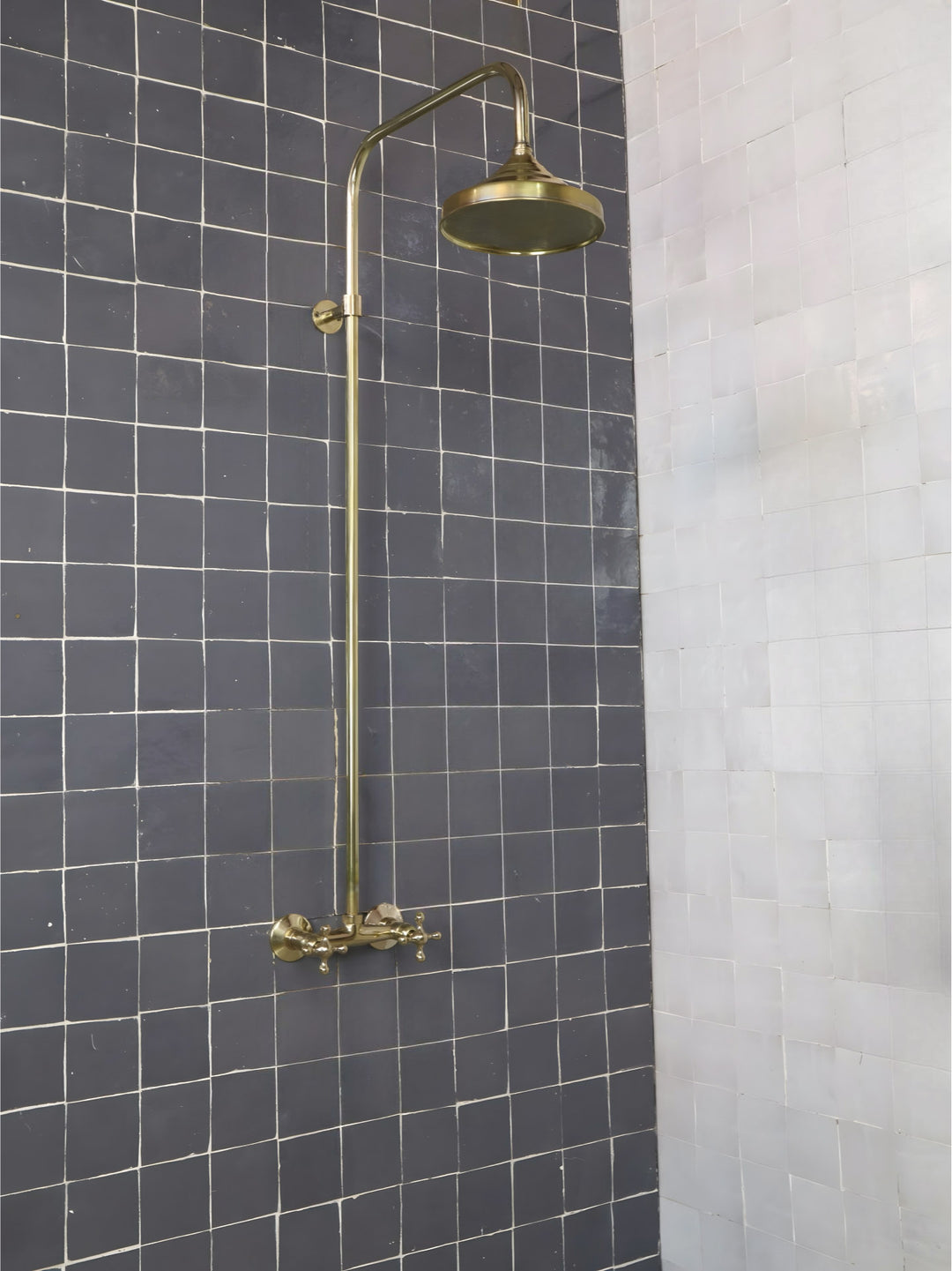 UNLACQUERED BRASS EXPOSED SHOWER HEAD - Triazadesigns