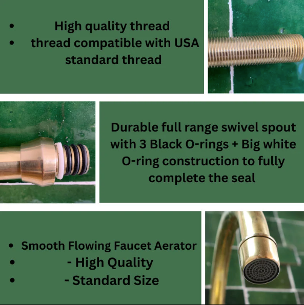 Unlacquered Brass Gooseneck Deck Mounted Kitchen Faucet - Triazadesigns