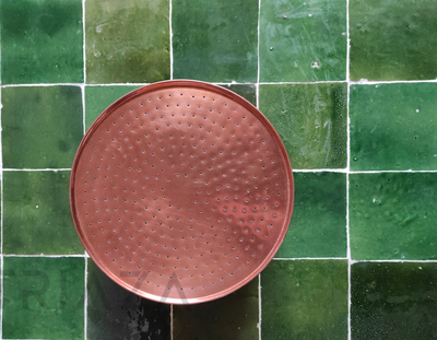 Unlacquered copper showerhead - Dommed Style - Triazadesigns