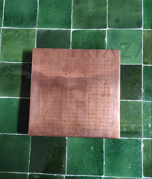 Unlacquered copper showerhead - Square Style - Triazadesigns