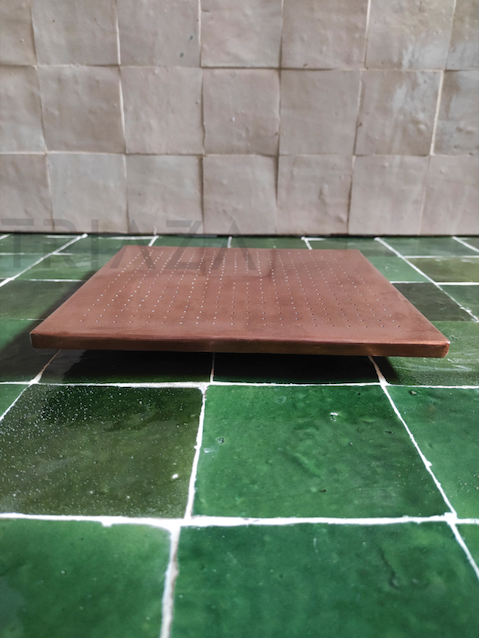 Unlacquered copper showerhead - Square Style - Triazadesigns