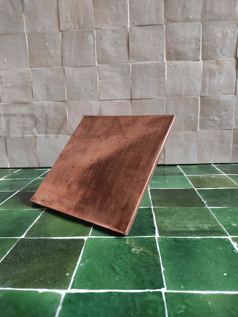 Unlacquered copper showerhead - Square Style - Triazadesigns