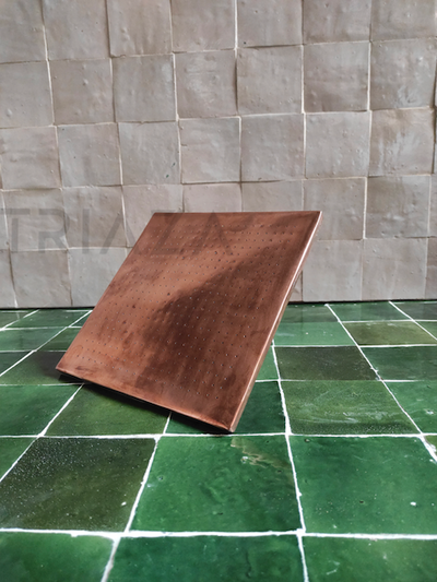 Unlacquered copper showerhead - Square Style - Triazadesigns