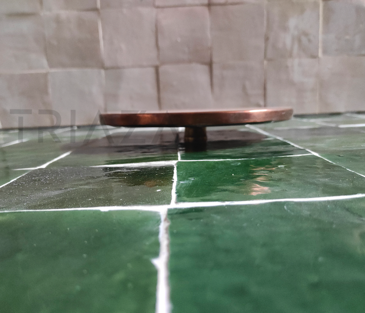 Unlacquered copper showerhead - Flat Round Style - Triazadesigns